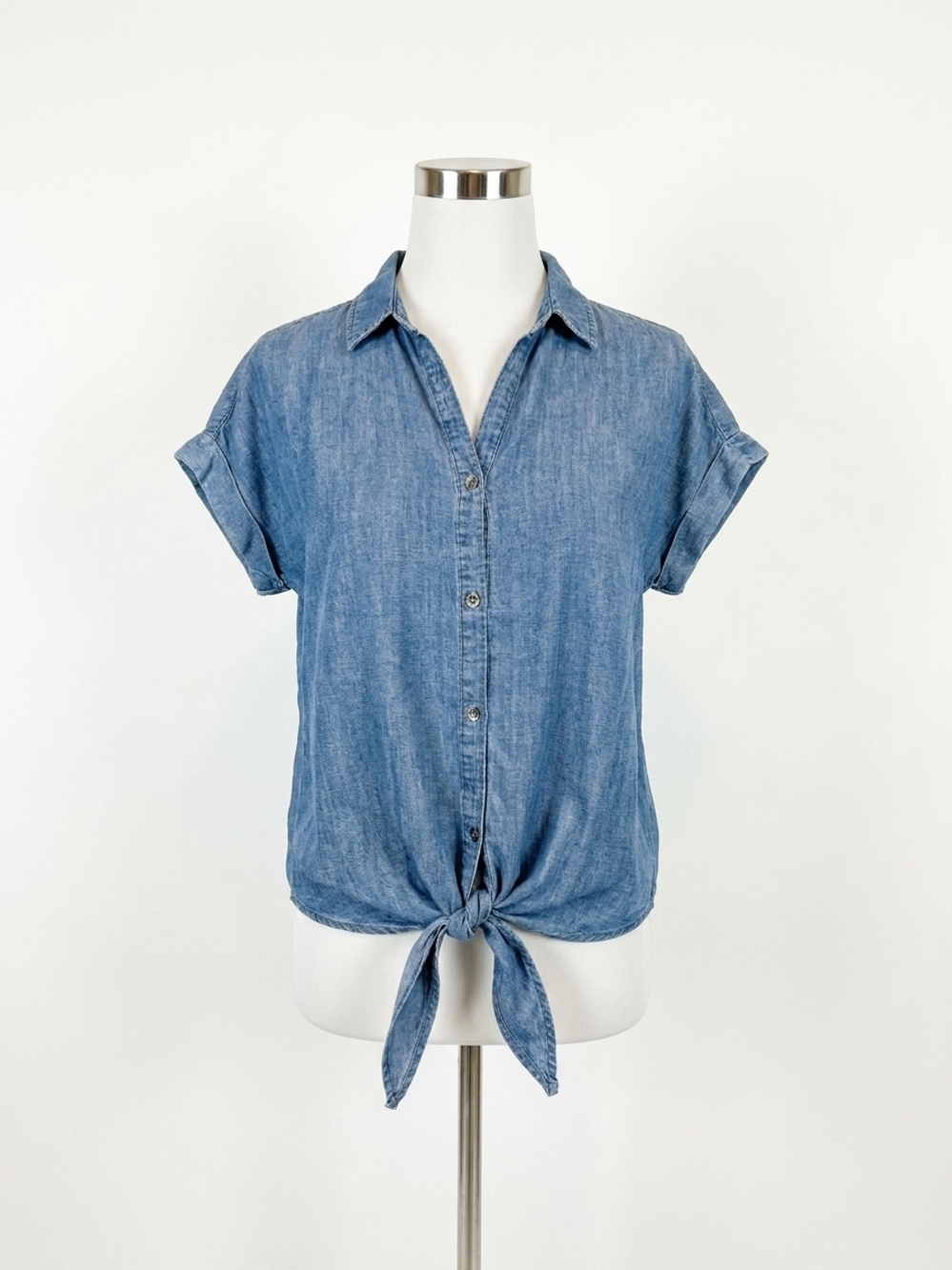 NEW SPLENDID kathryn short sleeve shirt in denim